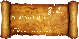 Zakócs Lajos névjegykártya